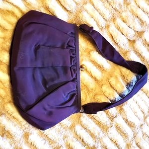 Navy fabric Vintage bag gold clasp